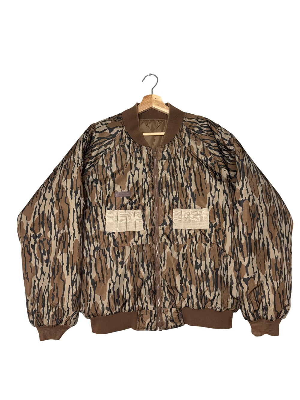 Vintage Columbia Jacket Mens 3XL Brown Tiger Camo Bomber Insulated Hunting
